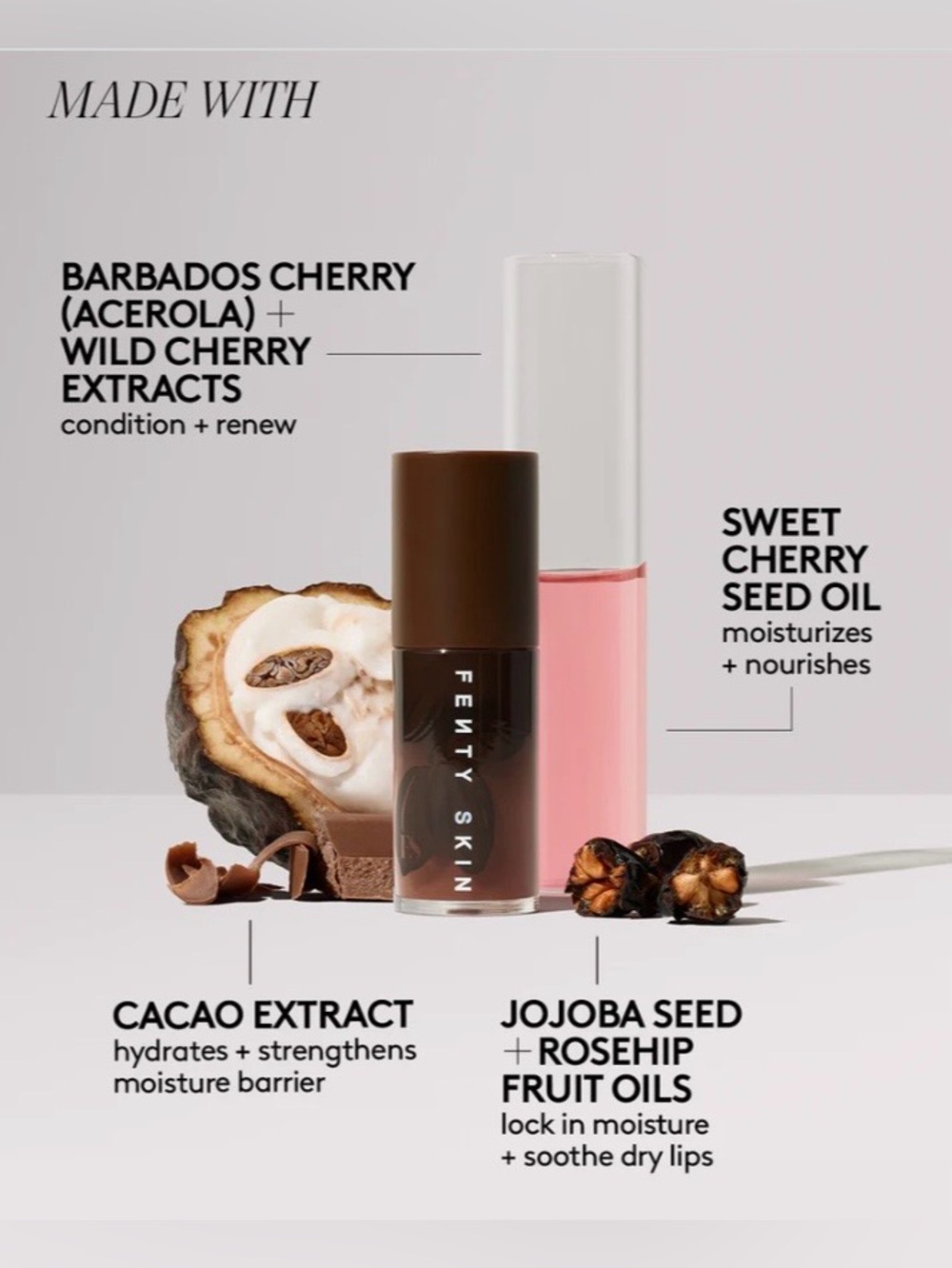 Fenty Treatz Hydrating + Strengthening Lip Oil in Cacao New without Box - Picture 3 of 10